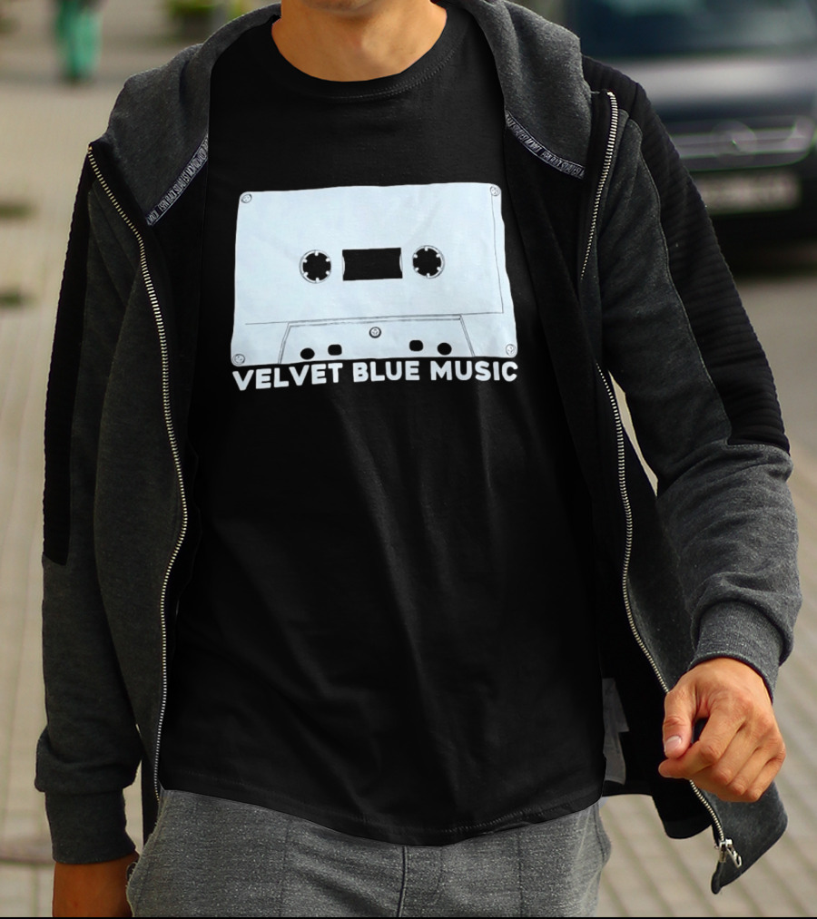 Velvet Blue Music Cassette Tape Indie Record Label Retro Aesthetic T-Shirt