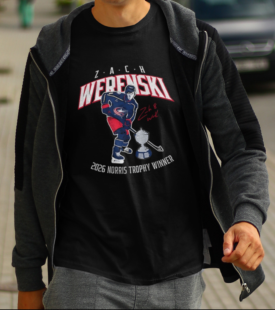 Zach Werenski Columbus Hockey 2026 Norris Trophy Winner T-Shirt