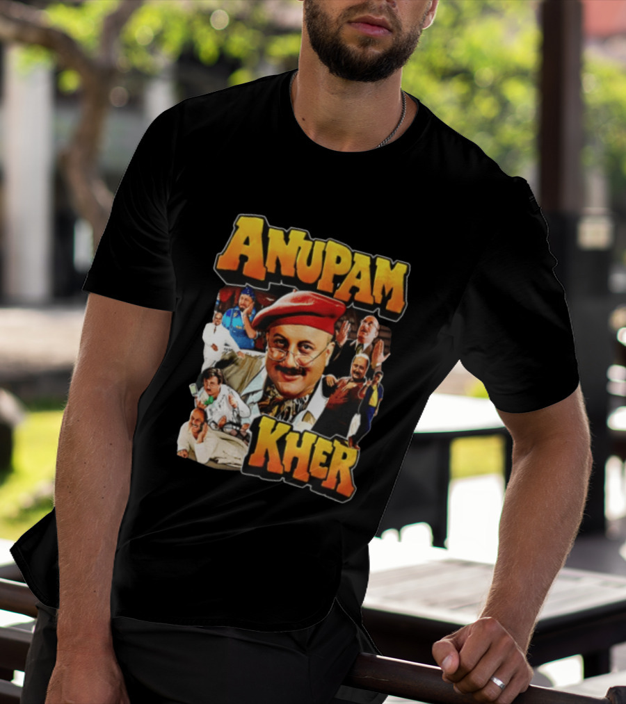 Anupam Kher Iconic Characters Collage T-Shirt