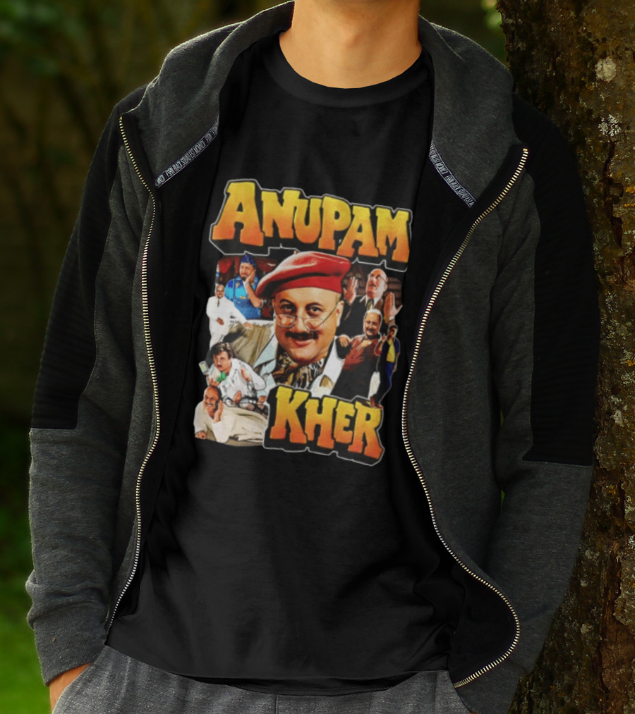 Anupam Kher Iconic Characters Collage T-Shirt
