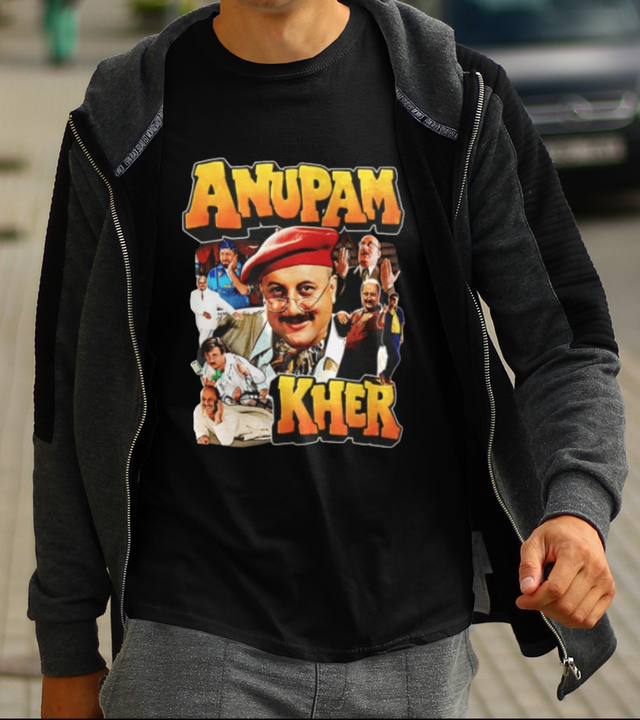 Anupam Kher Iconic Characters Collage T-Shirt