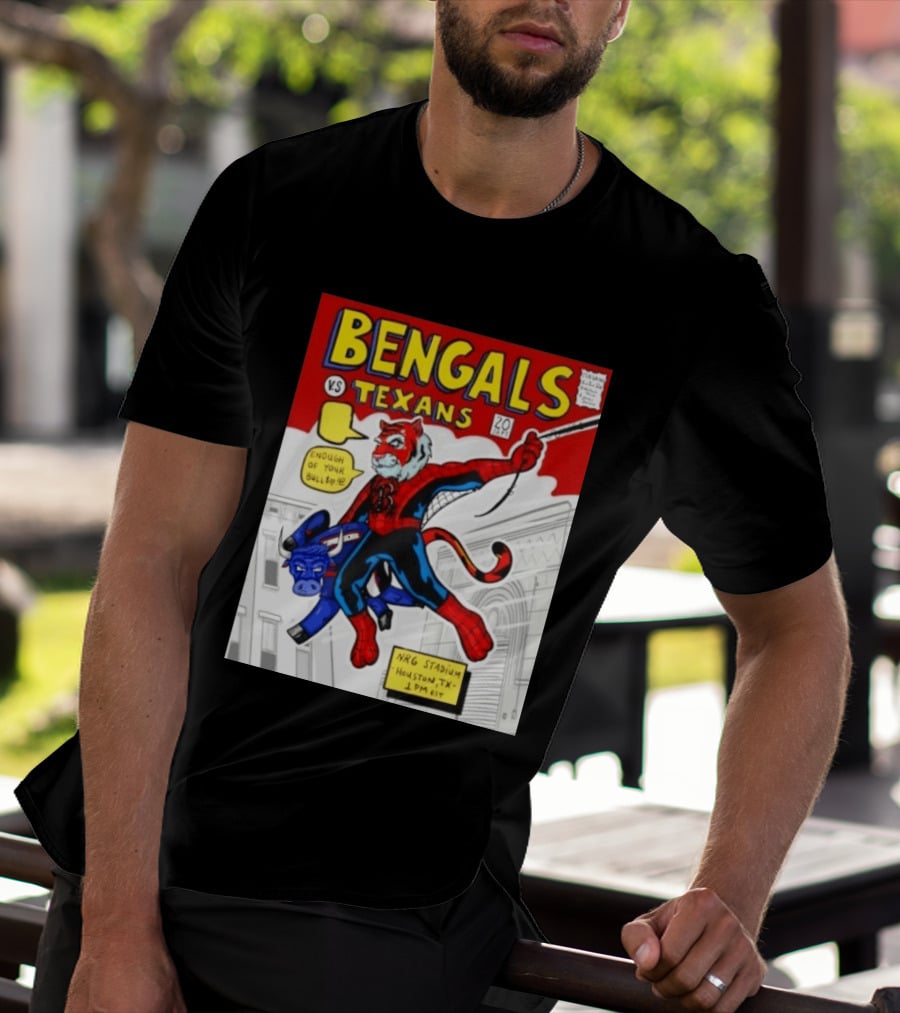 Bengals Vs Texans Week 2 Game Day NRG Stadium Houston 1PM EST Comic T-Shirt