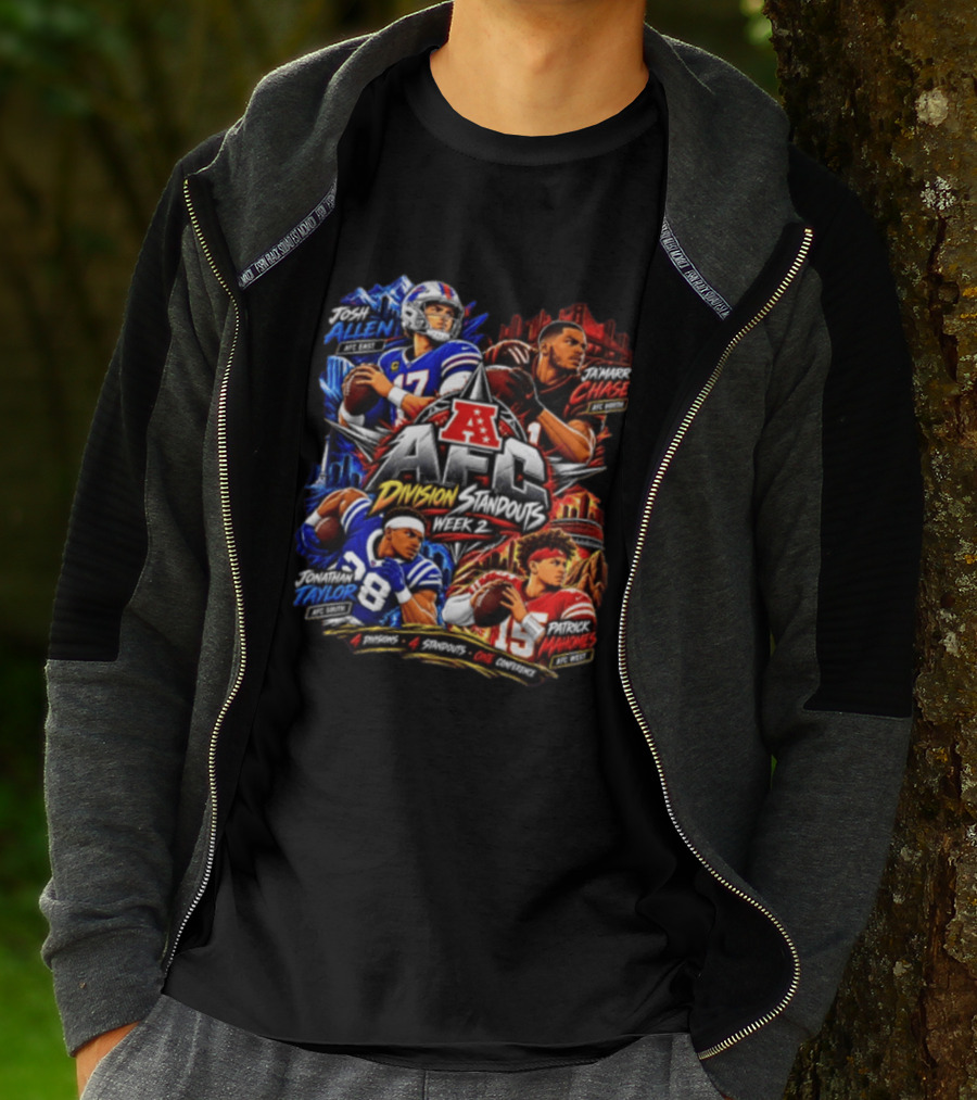 AFC Division Standouts Week 2 Josh Allen Ja'Marr Chase Jonathan Taylor Patrick Mahomes T-Shirt