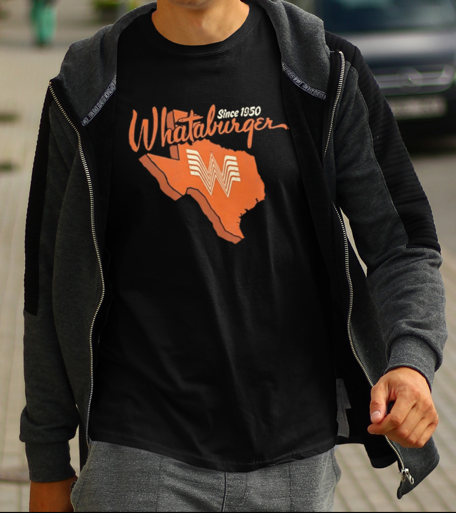 Whataburger Since 1950 Texas State Outline Distressed T-Shirt