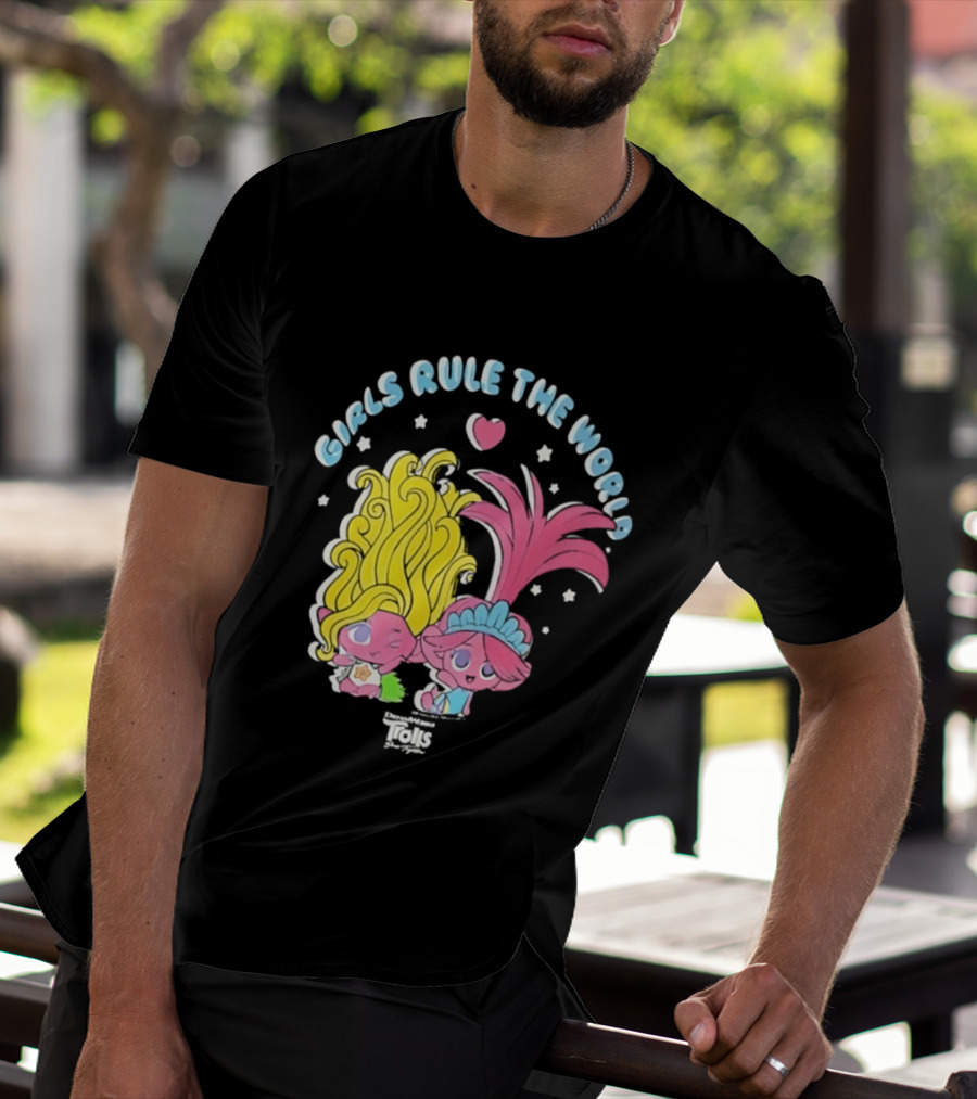 DreamWorks Trolls Band Together Girls Rule The World Bright Colorful T-Shirt