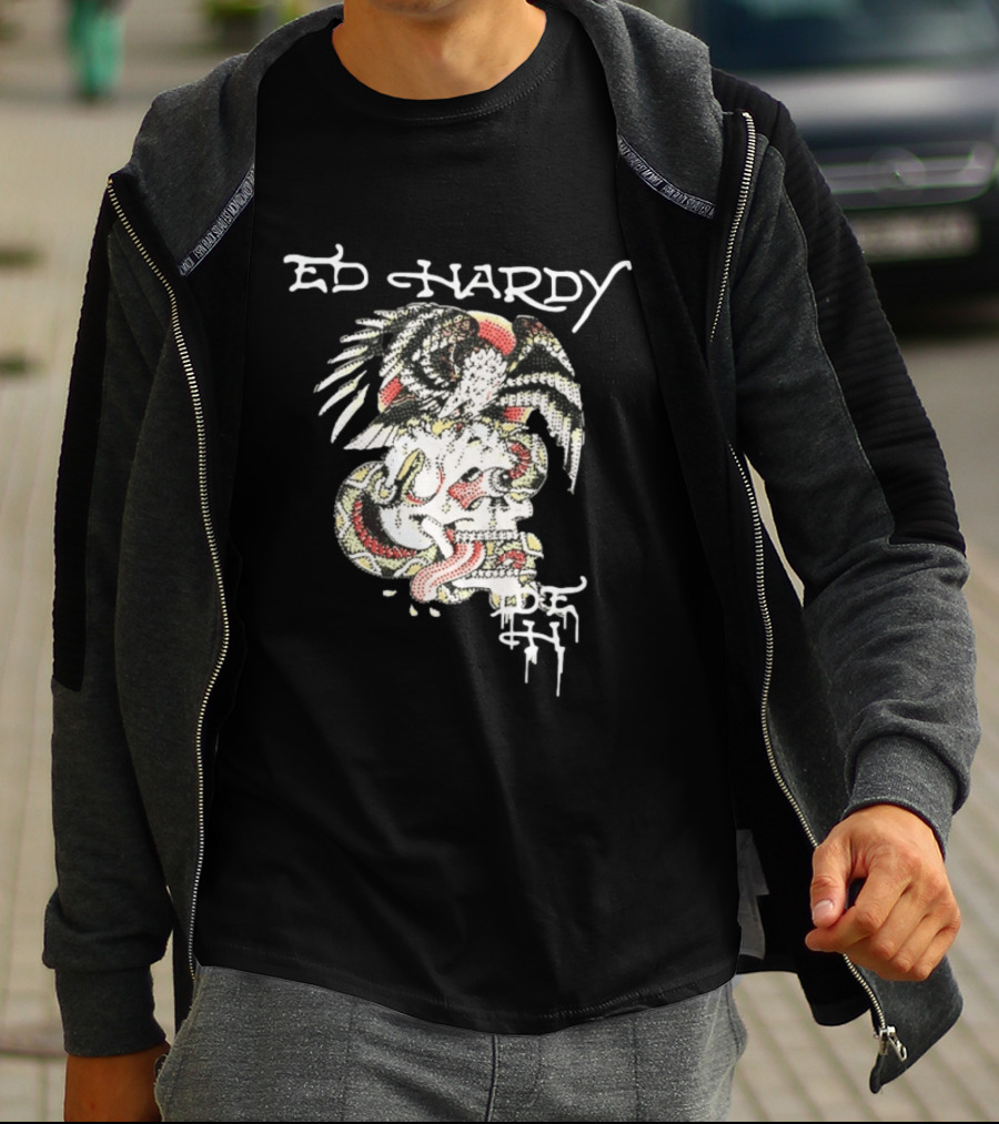 Ed Hardy Skull Eagle Rhinestone Y2K Fashion T-Shirt