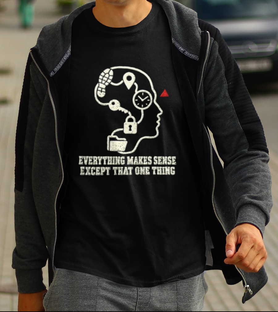Everything Makes Sense Lock And Brain Puzzle Concept T-Shirt