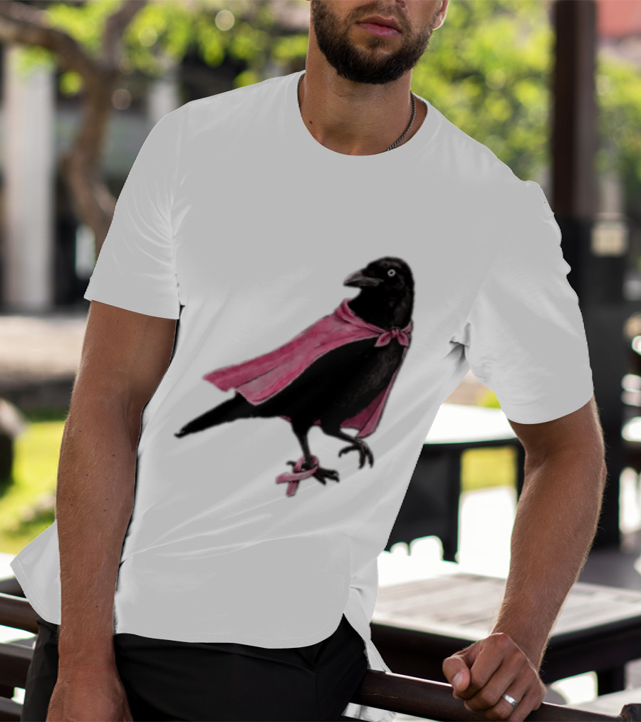Breast Cancer Awareness Month Pink Ribbon Crow We Wear Pink In October T-Shirt