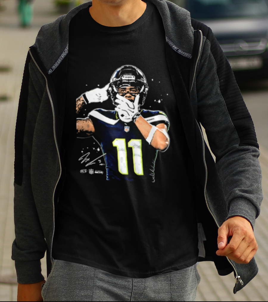 Geno Smith Seattle Seahawks Number 11 Pointing Gesture T-Shirt