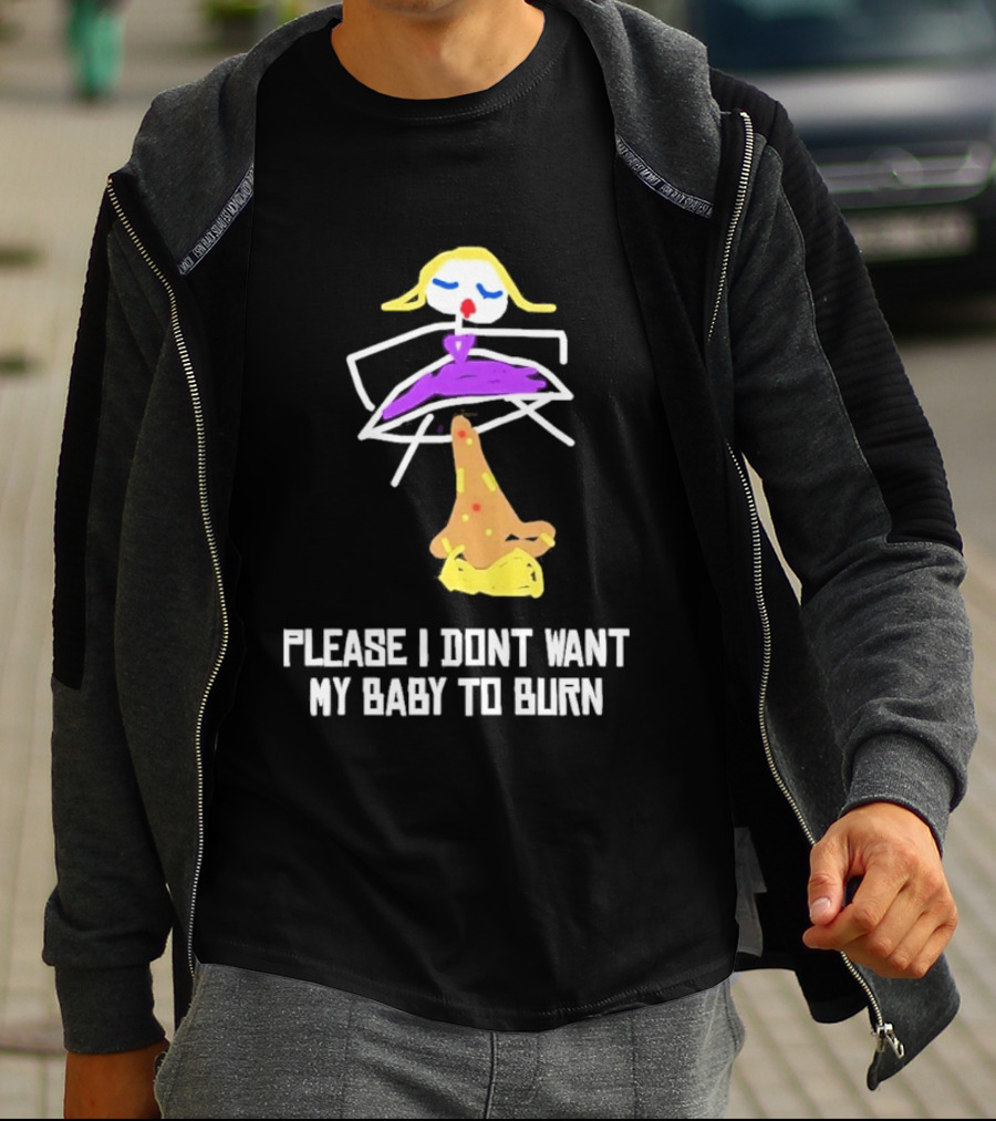 Please I Don't Want My Baby To Burn Internet Meme Pizza Dress Drawing T-Shirt