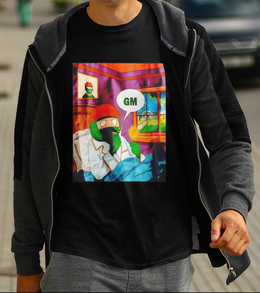 GM Crypto Morning Pepe Bitcoin Meme Blockchain T-Shirt