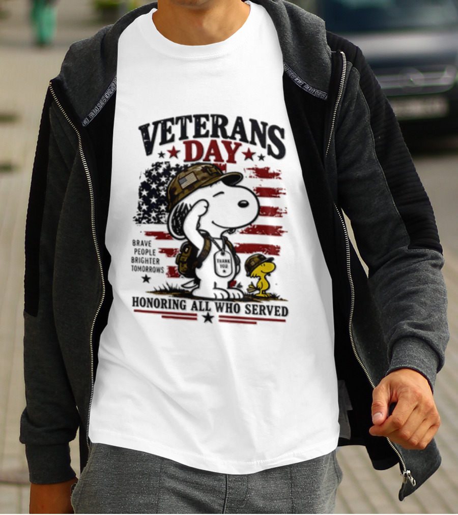 Snoopy Woodstock Veterans Day Some Gave All Peanuts Always Remember T-Shirt