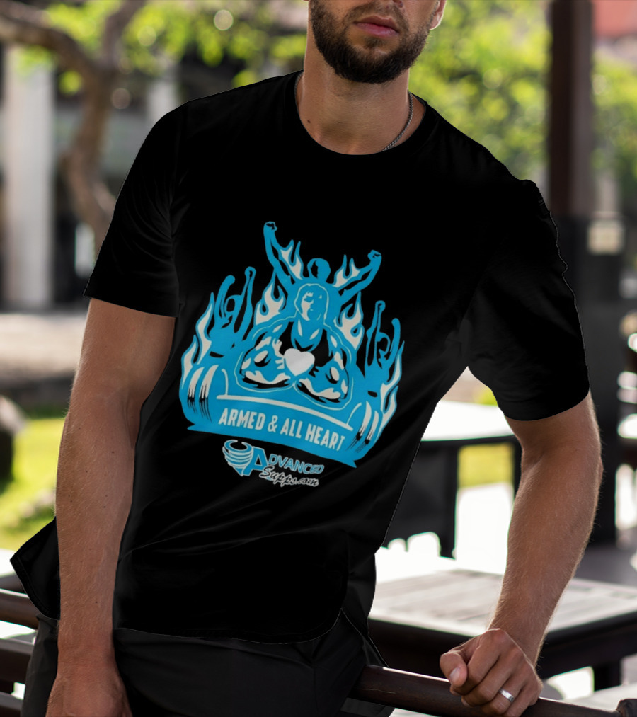 Armed & All Heart Advanced Supps Bodybuilding Fitness Motivation T-Shirt