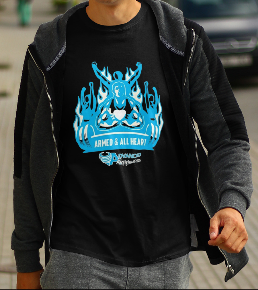 Armed & All Heart Advanced Supps Bodybuilding Fitness Motivation T-Shirt