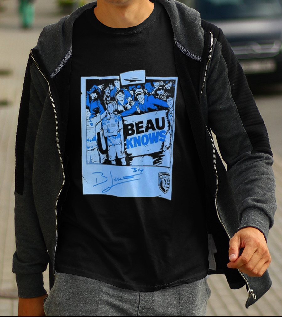 Beau Knows San Jose Earthquakes Soccer Fan Art Blue Signature T-Shirt