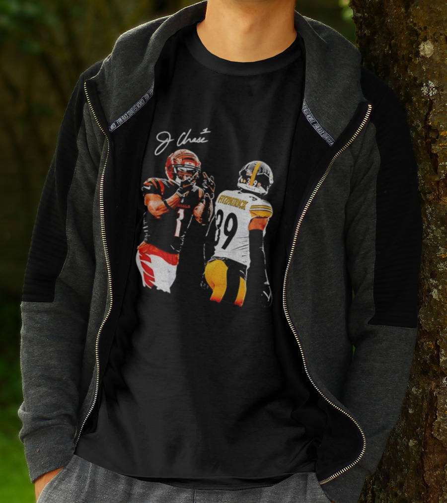Ja'Marr Chase Vs Minkah Fitzpatrick Cincinnati Bengals Pittsburgh Steelers Football Matchup T-Shirt