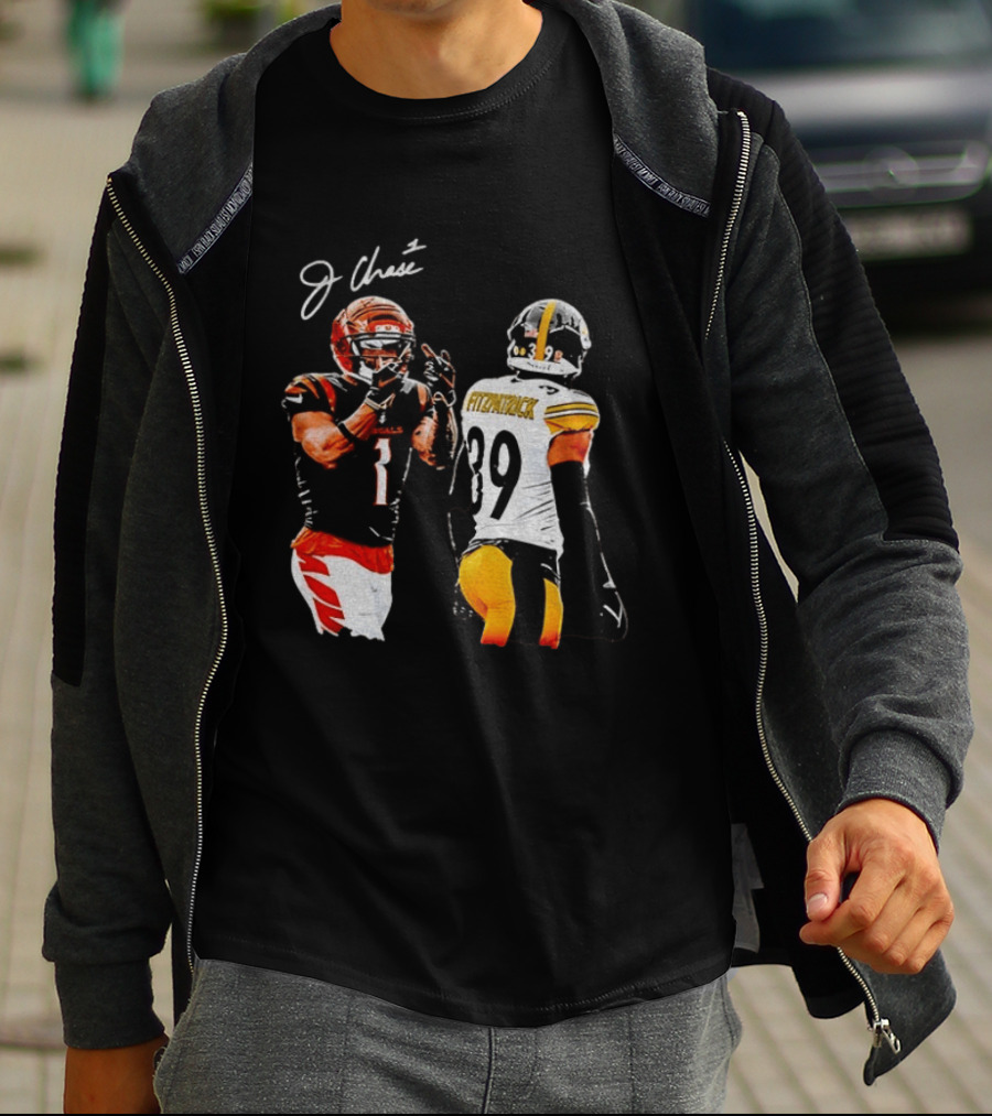 Ja'Marr Chase Vs Minkah Fitzpatrick Cincinnati Bengals Pittsburgh Steelers Football Matchup T-Shirt