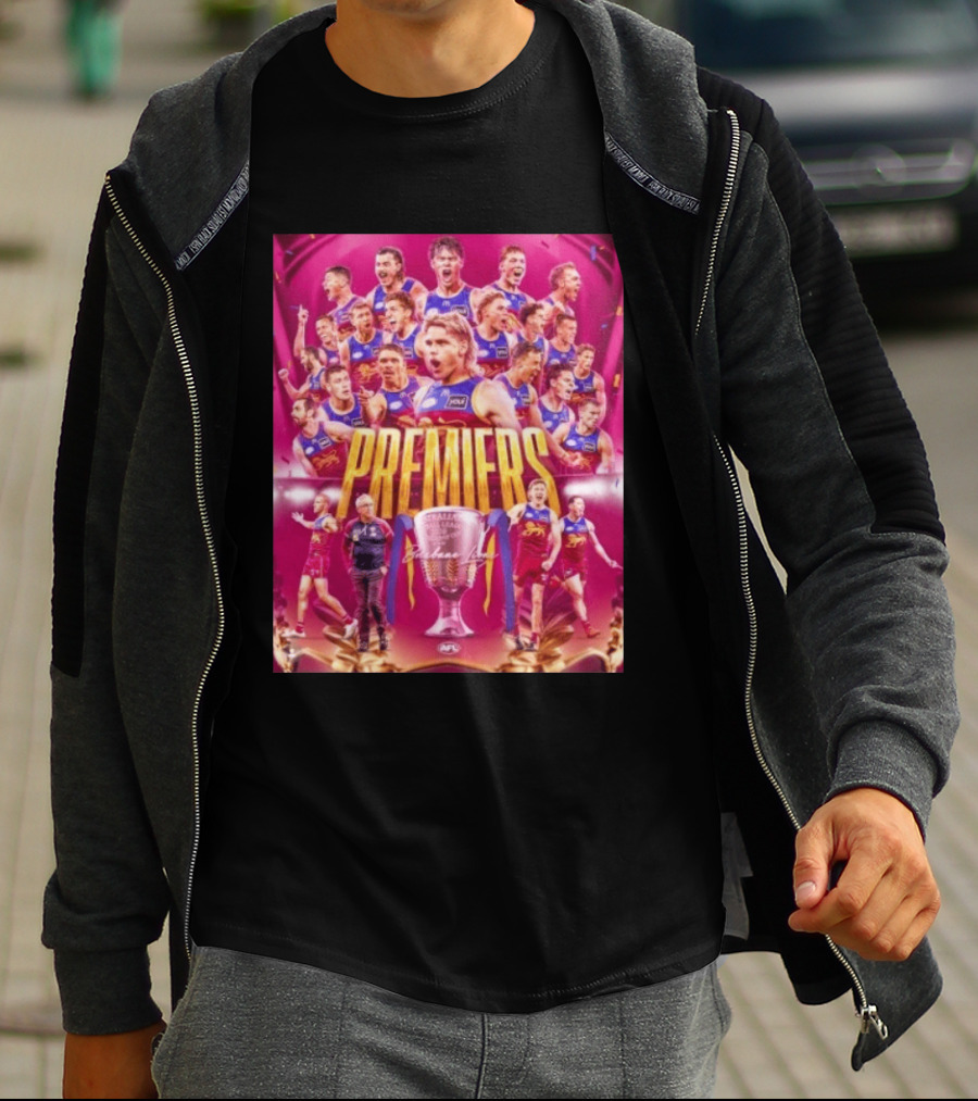 Brisbane Lions AFL 2026 Premiers Premiership Cup Celebration T-Shirt