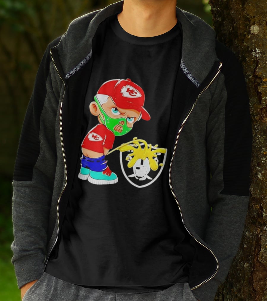 Kansas City Chiefs Fan Cartoon Rivalry With Las Vegas Raiders T-Shirt