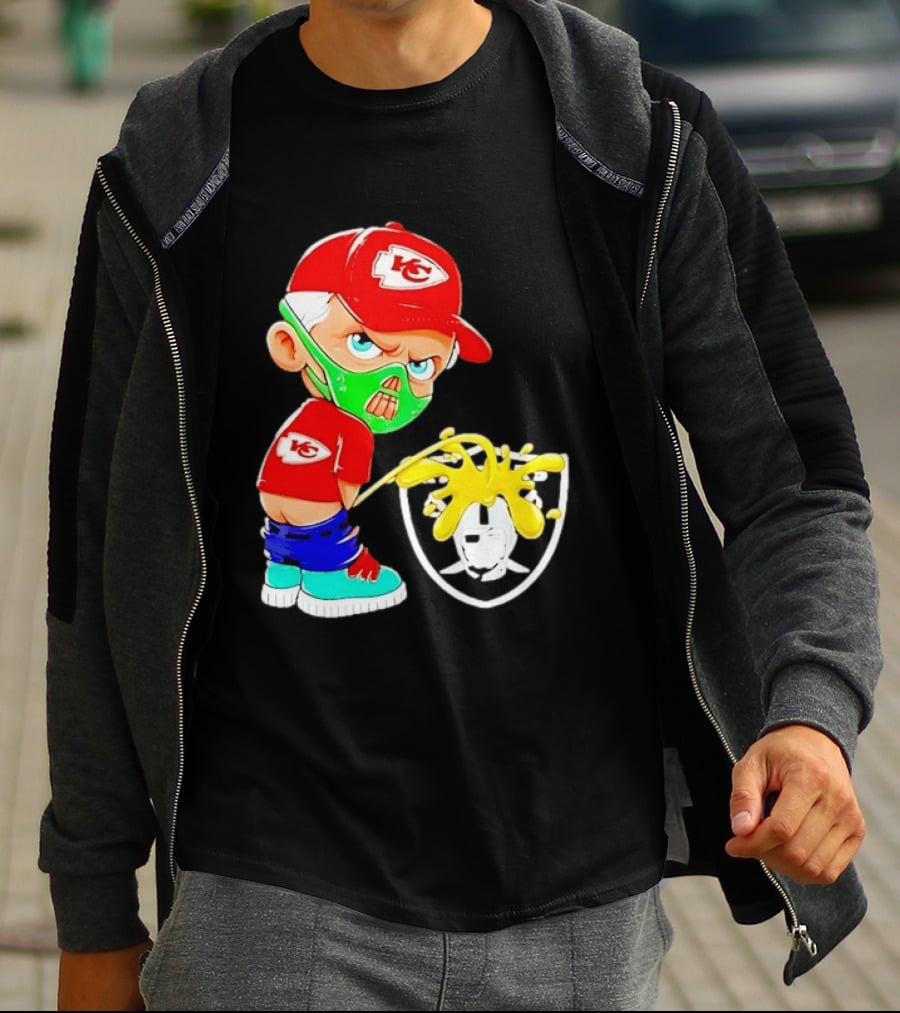 Kansas City Chiefs Fan Cartoon Rivalry With Las Vegas Raiders T-Shirt