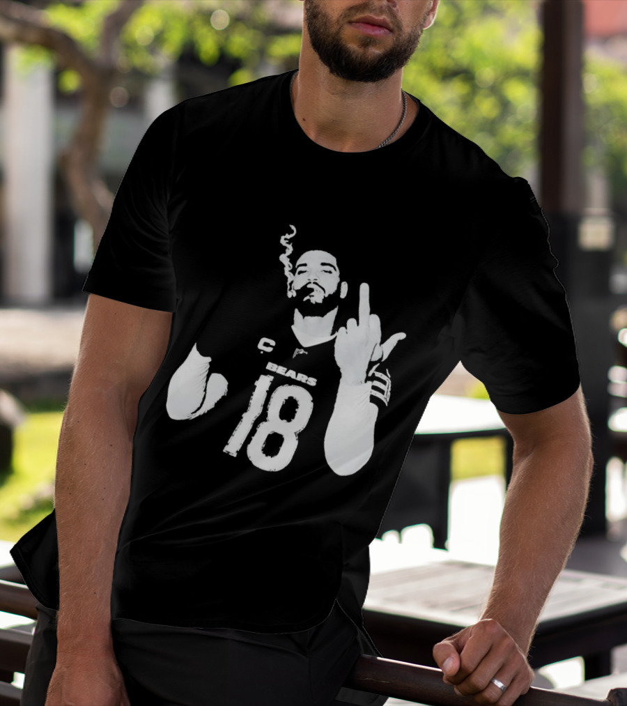 Chicago Bears 18 Player Cigar Beer Gesture Sports Fan T-Shirt