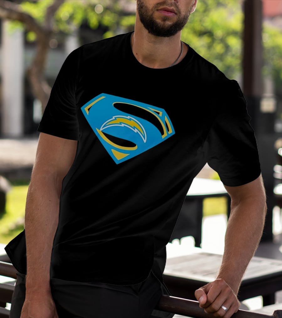 Los Angeles Chargers Superman Logo NFL Football Fan Gear T-Shirt