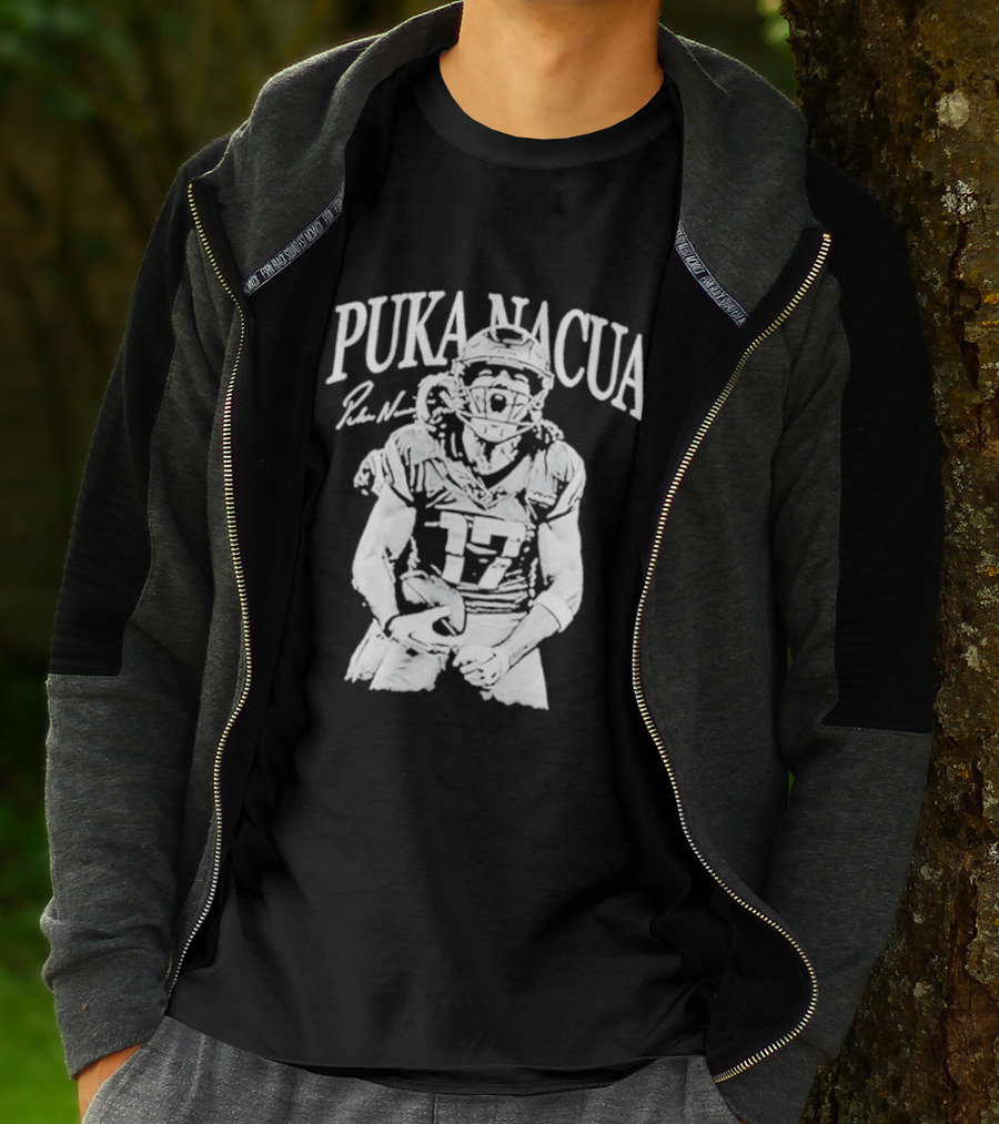 Los Angeles Rams Puka Nacua Number 17 NFL Player Signature T-Shirt