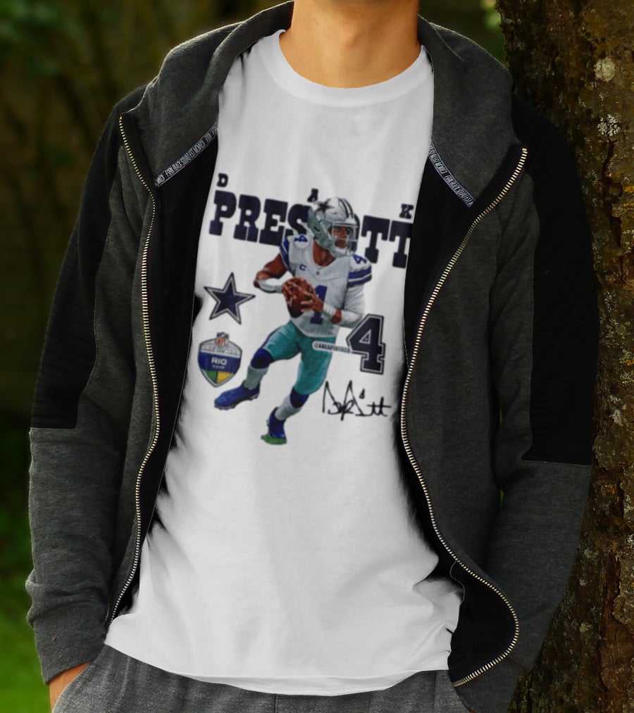 Dak Prescott Dallas Cowboys Quarterback 2026 Football Star Number 4 T-Shirt