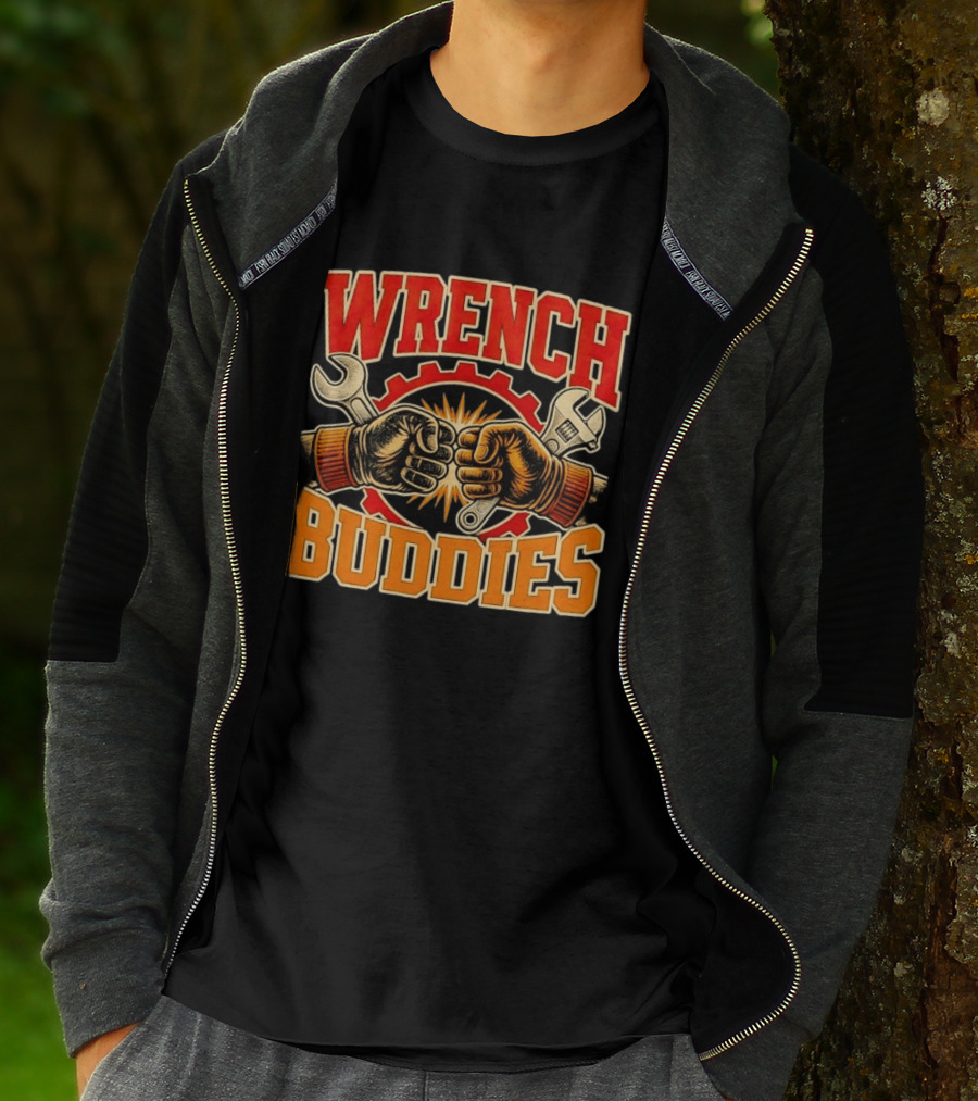 Wrench Buddies Fist Bump Mechanics Gear Tools T-Shirt