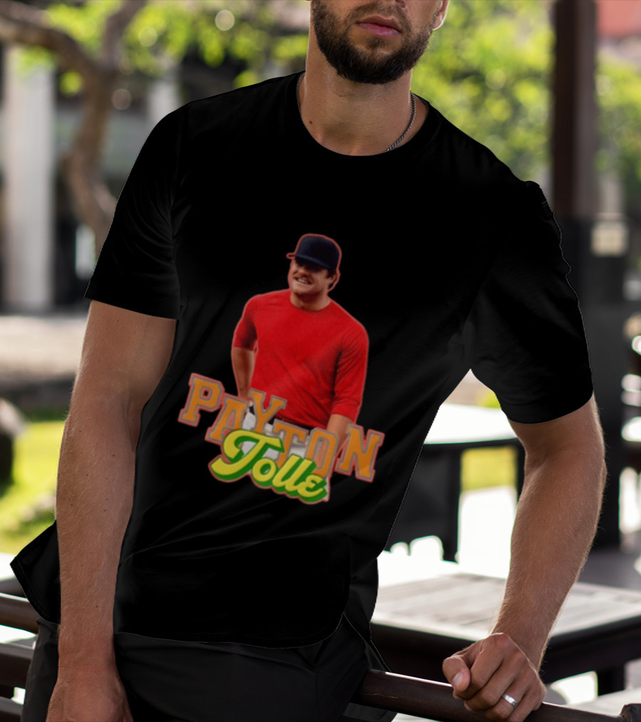 Payton Tolle Smiling Wearing Red With Baseball Cap T-Shirt