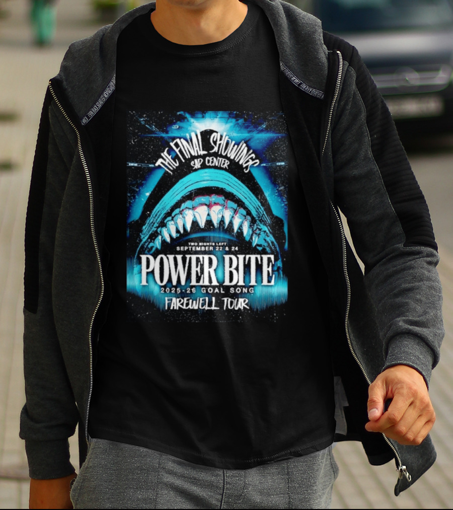 The Final Showings Power Bite Farewell Tour SAP Center 2025 26 Goal Song September 22 24 T-Shirt