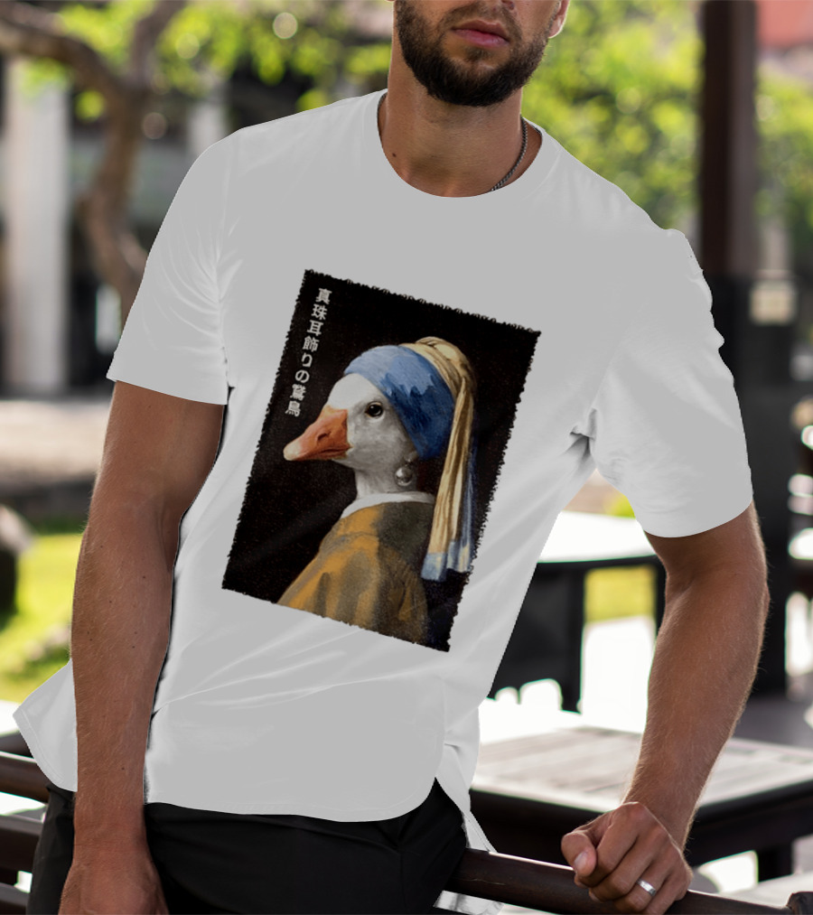 Goose With A Pearl Earring Meme Japanese T-Shirt