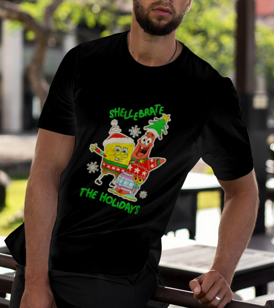 Shellebrate The Holidays With SpongeBob SquarePants And Patrick Star Festive Sweaters T-Shirt
