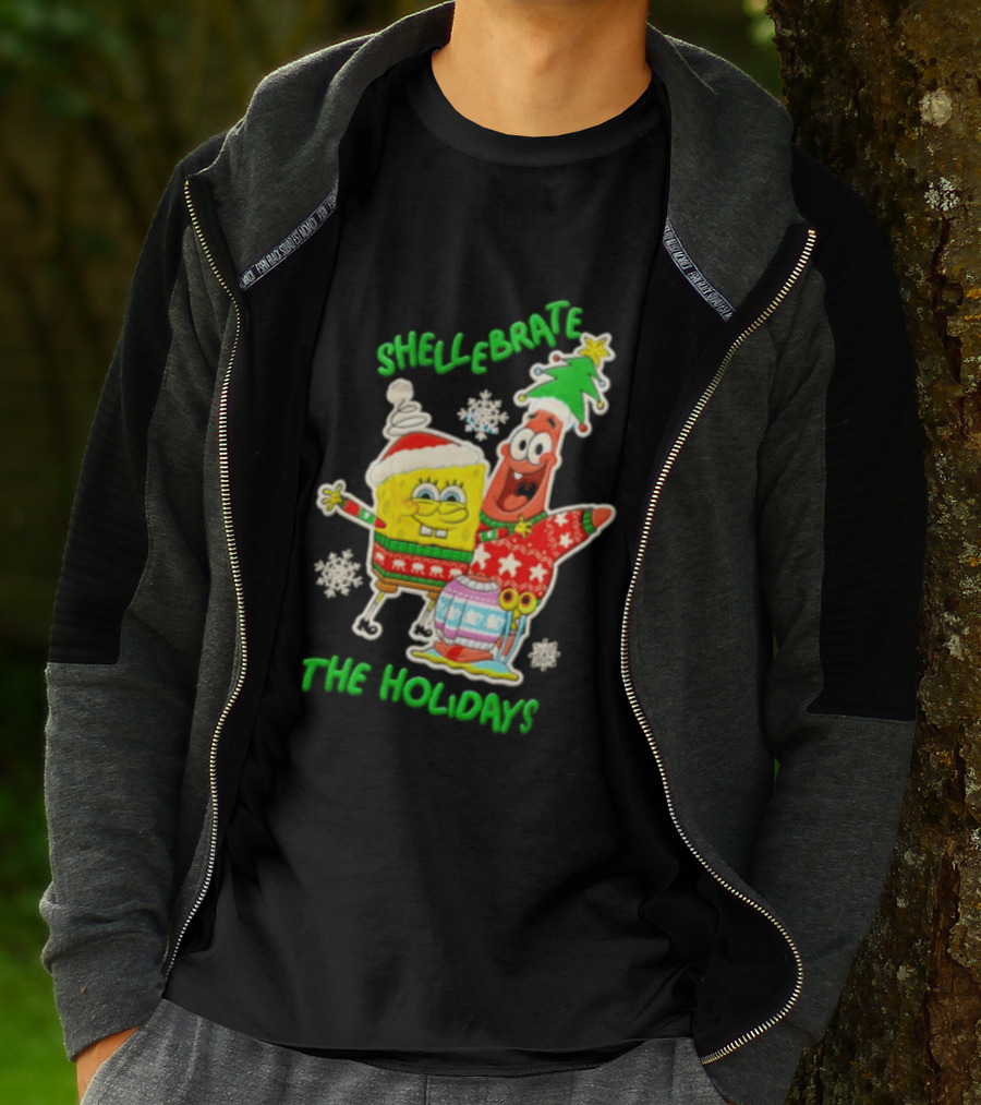 Shellebrate The Holidays With SpongeBob SquarePants And Patrick Star Festive Sweaters T-Shirt