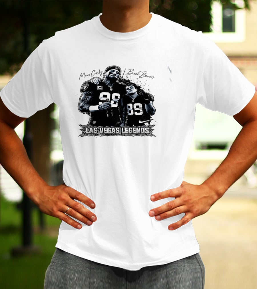 Maxx Crosby Brock Bowers 89 Las Vegas Legends 98 T-Shirt