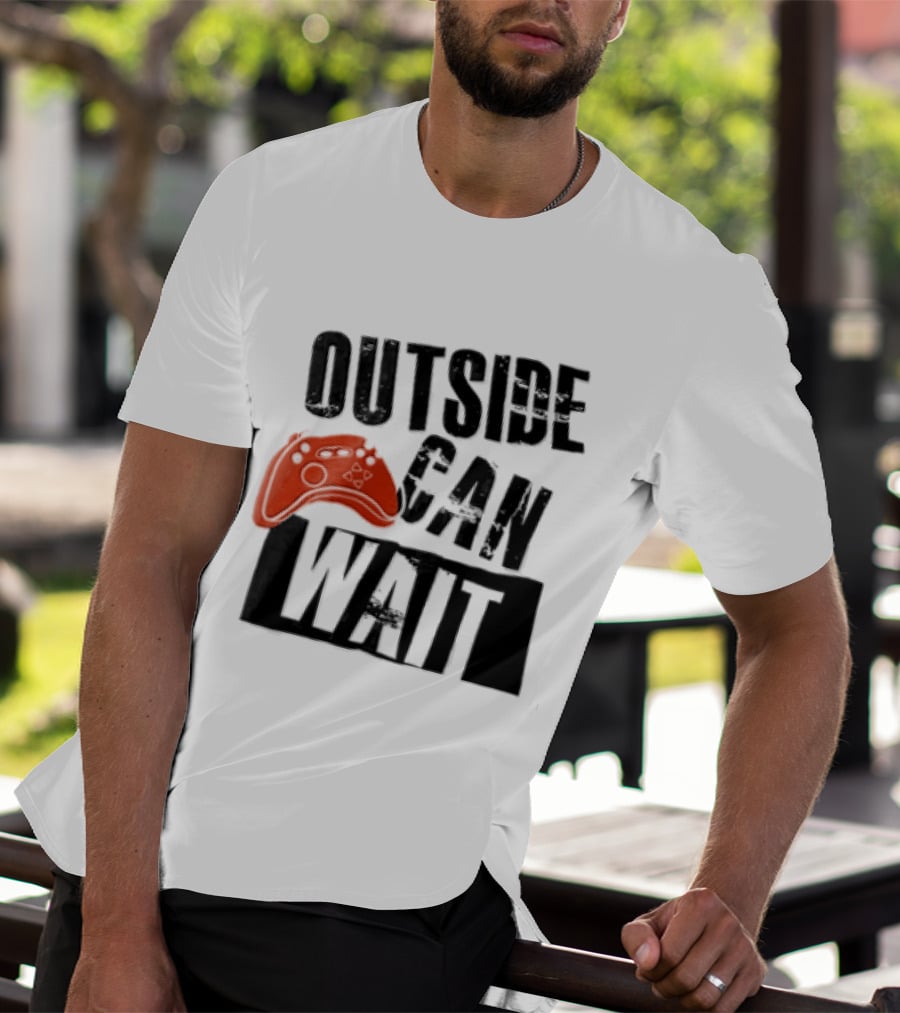 Outside Can Wait Video Game Controller T-Shirt