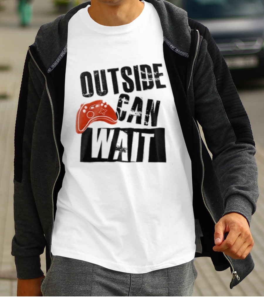 Outside Can Wait Video Game Controller T-Shirt