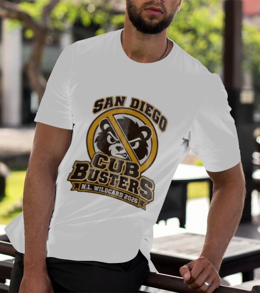 San Diego Cub Busters NL Wildcard 2026 Bear Warning T-Shirt
