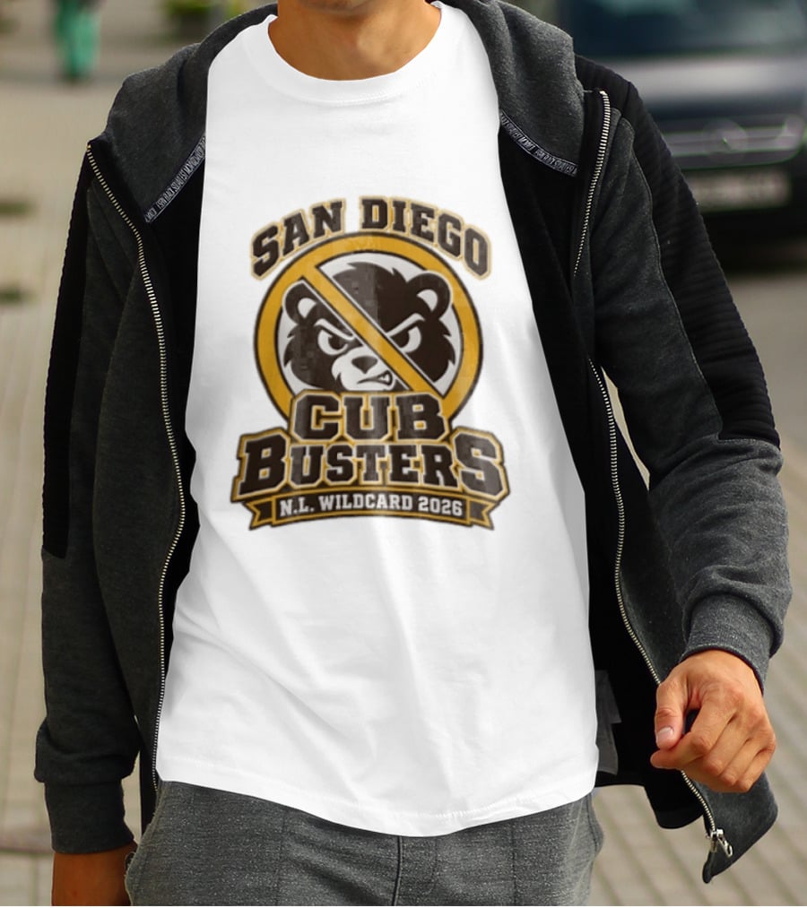 San Diego Cub Busters NL Wildcard 2026 Bear Warning T-Shirt