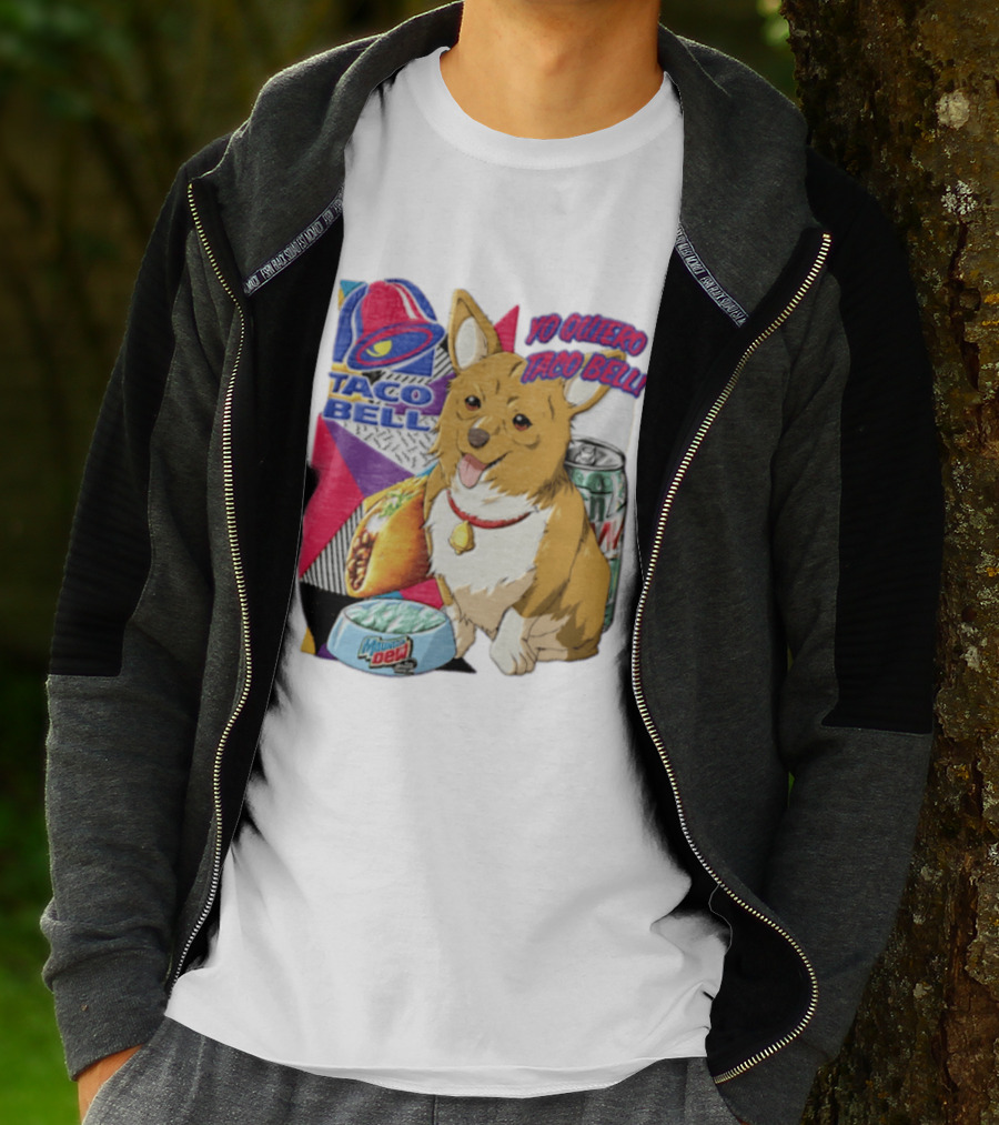 Taco Bell Yo Quiero Taco Bell Brown Corgi Dog Mountain Dew T-Shirt