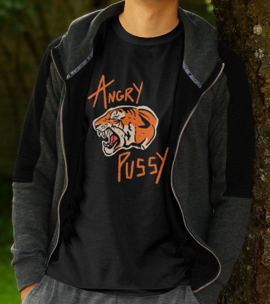 Angry Pussy Fierce Tiger Wild Cat Animal Predator T-Shirt