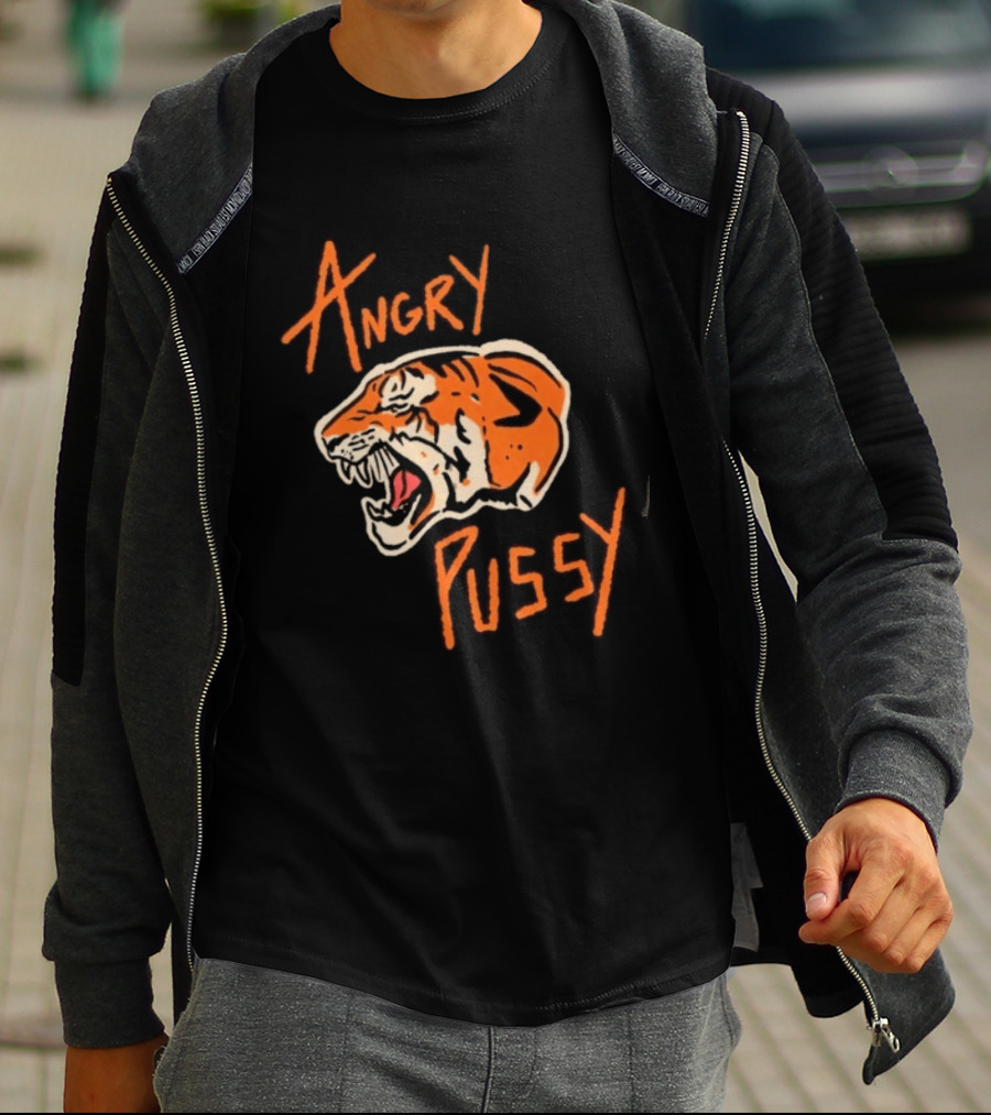 Angry Pussy Fierce Tiger Wild Cat Animal Predator T-Shirt