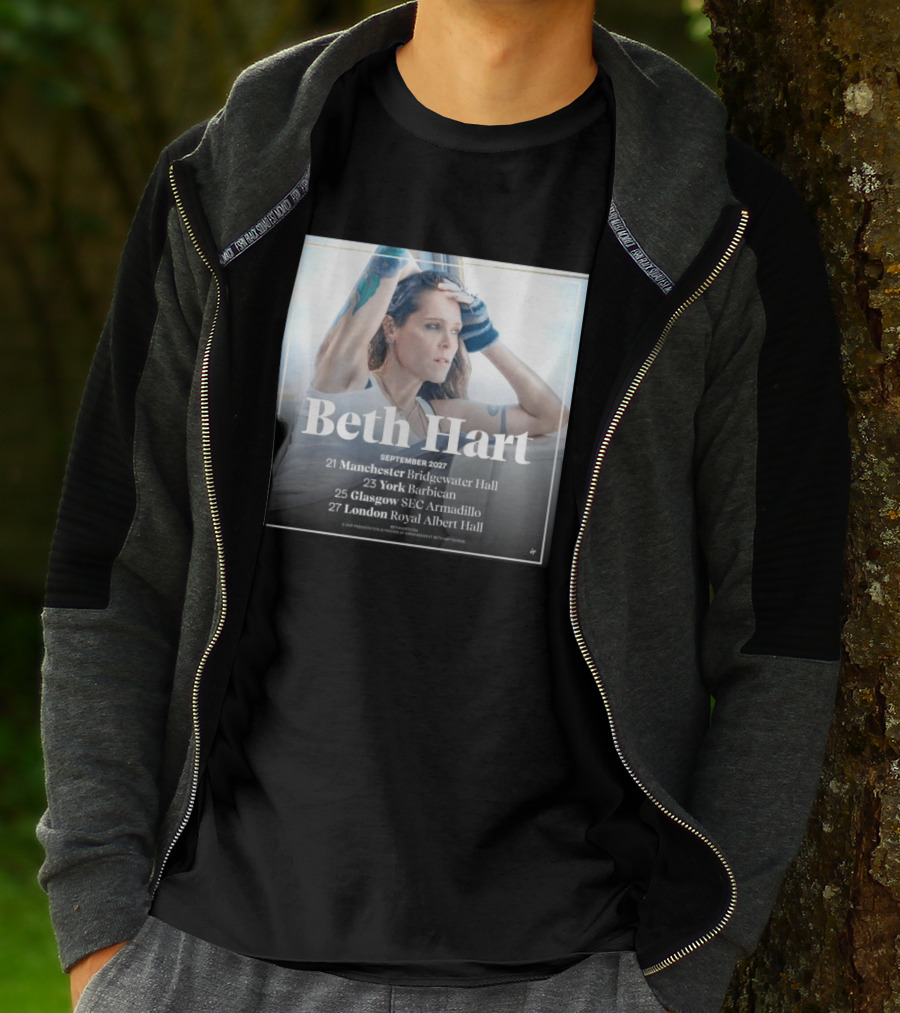 Beth Hart September 2027 UK Concerts Manchester York Glasgow London Tour Dates T-Shirt