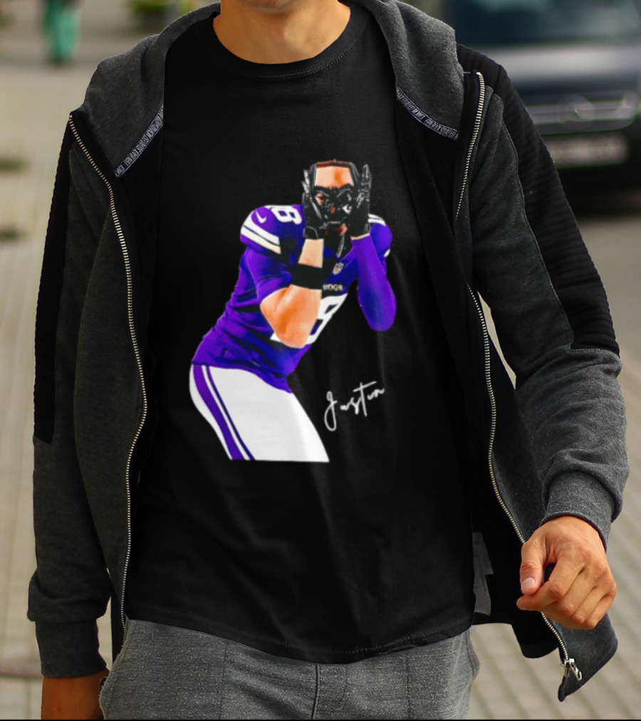 Justin Jefferson Signature Minnesota Vikings Football Player Pose T-Shirt