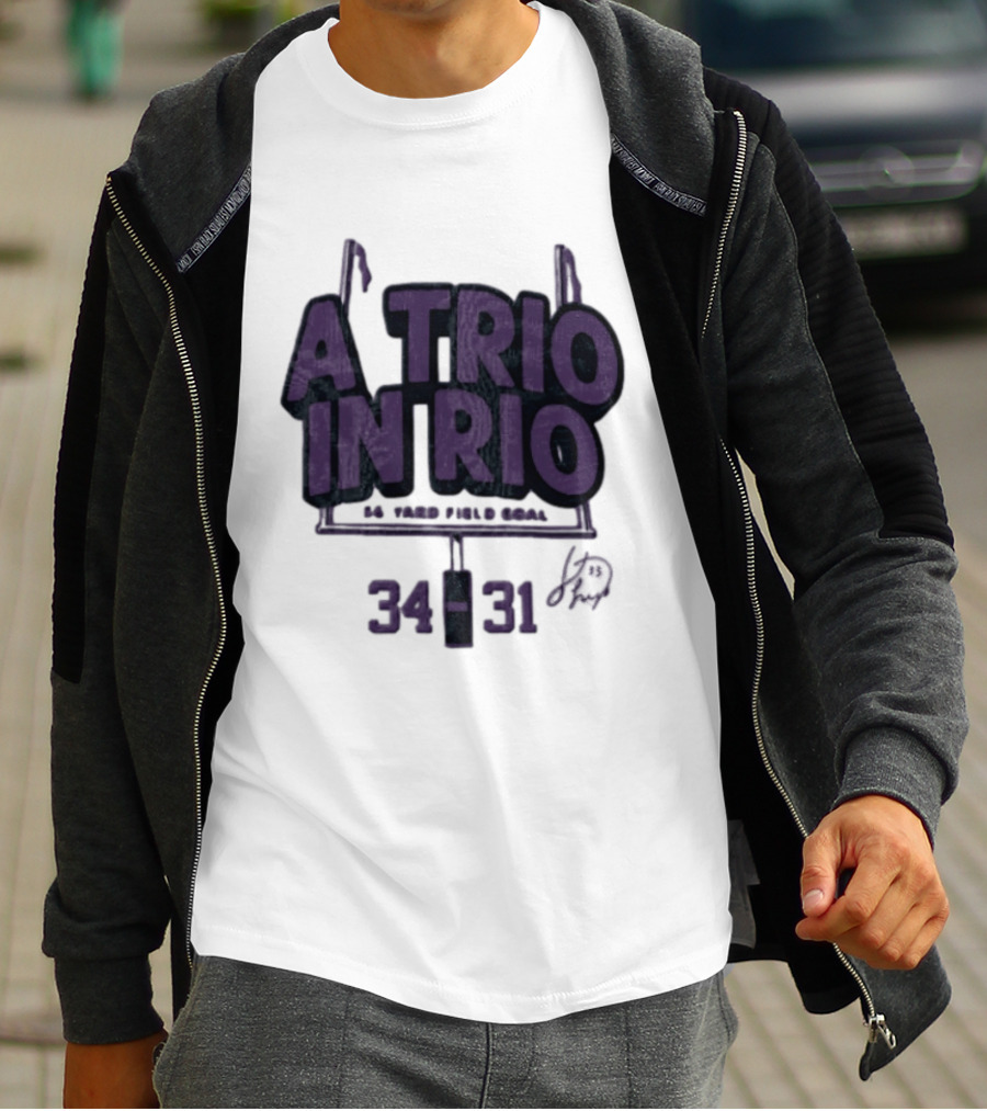 A Trio In Rio 34 31 Baltimore Ravens Victory Celebration T-Shirt