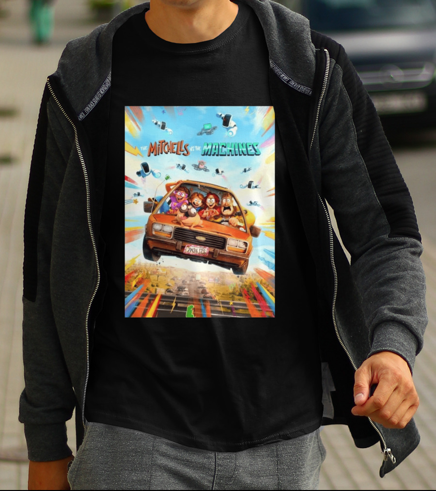 The Mitchells Vs The Machines Animated Family Adventure Robot Chaos T-Shirt