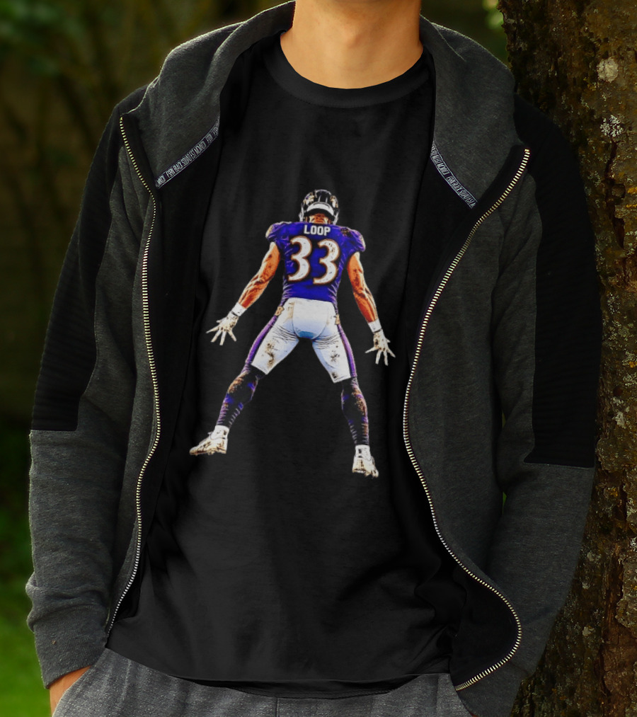 Loop 33 Baltimore Ravens Football Player Jersey T-Shirt