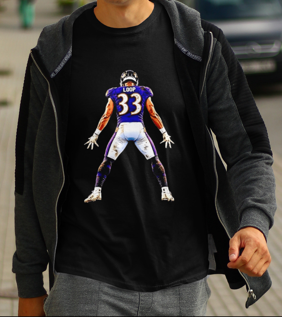 Loop 33 Baltimore Ravens Football Player Jersey T-Shirt