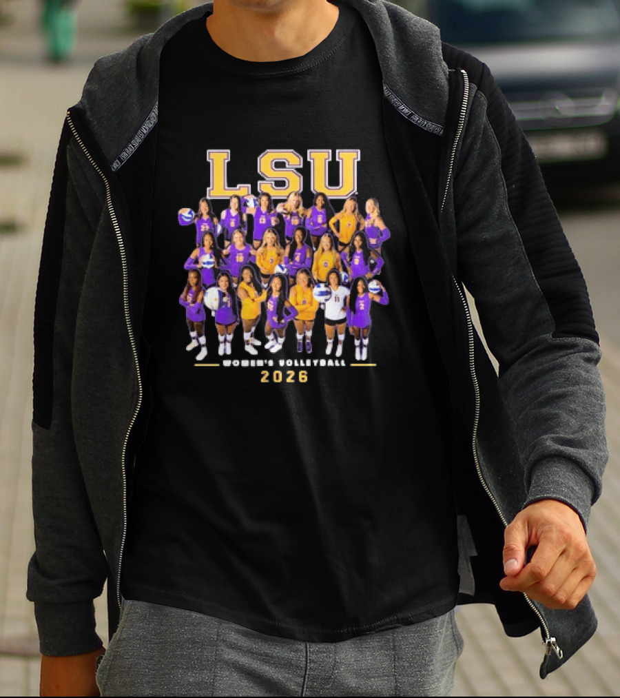 LSU Tigers Women's Volleyball Goddesses Collage 2026 T-Shirt