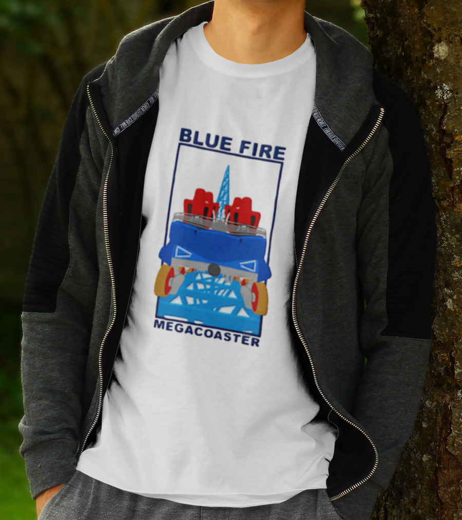 Blue Fire Megacoaster Roller Car T-Shirt